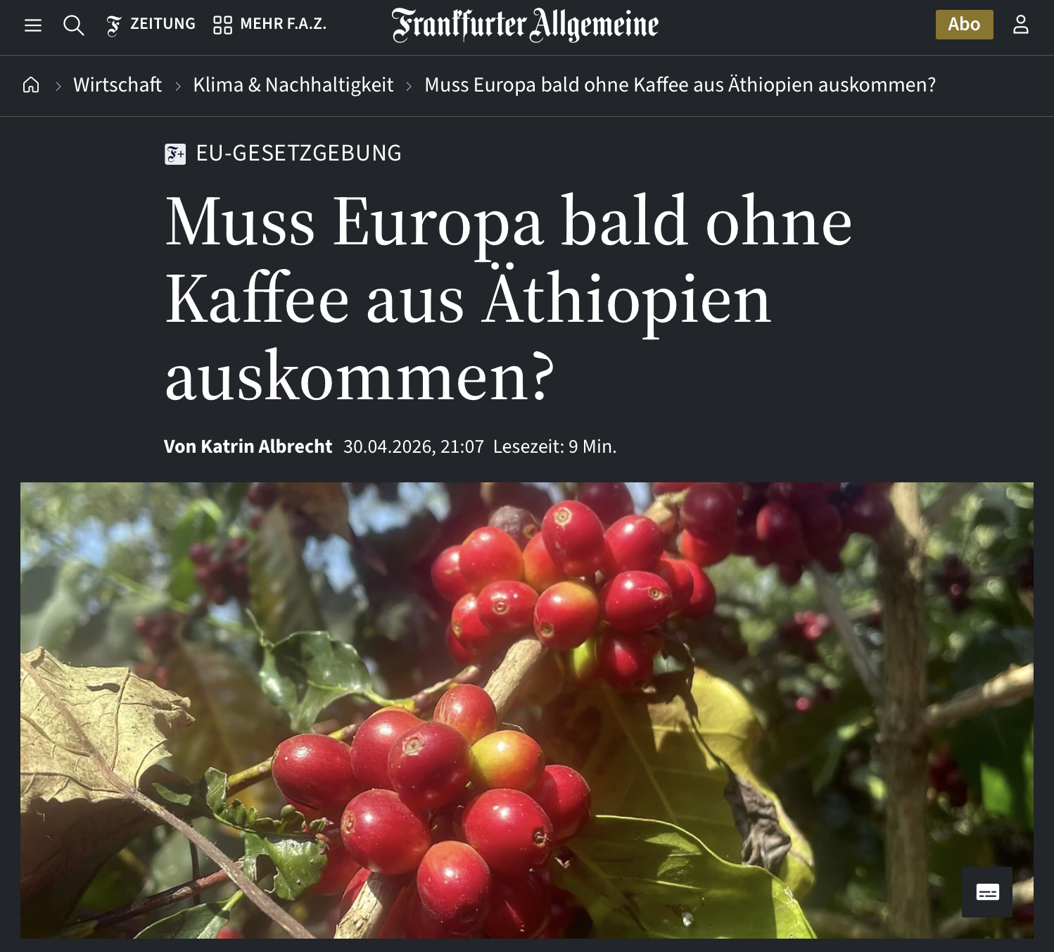 EU-Gesetzgebung: Muss Europa bald ohne Kaffee aus Äthiopien auskommen?